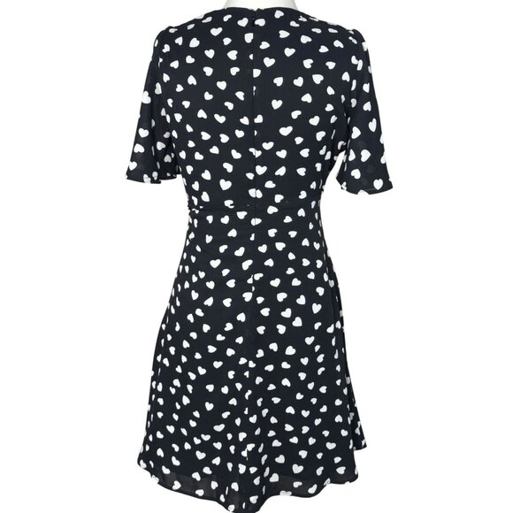 NWOT Lani The Label Womens Dress Size S Black White Heart Print A-Line - Picture 4 of 11